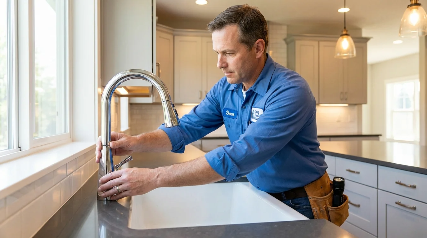 Kitchen faucet installation by Johns Plumbing LLC in Port Jefferson